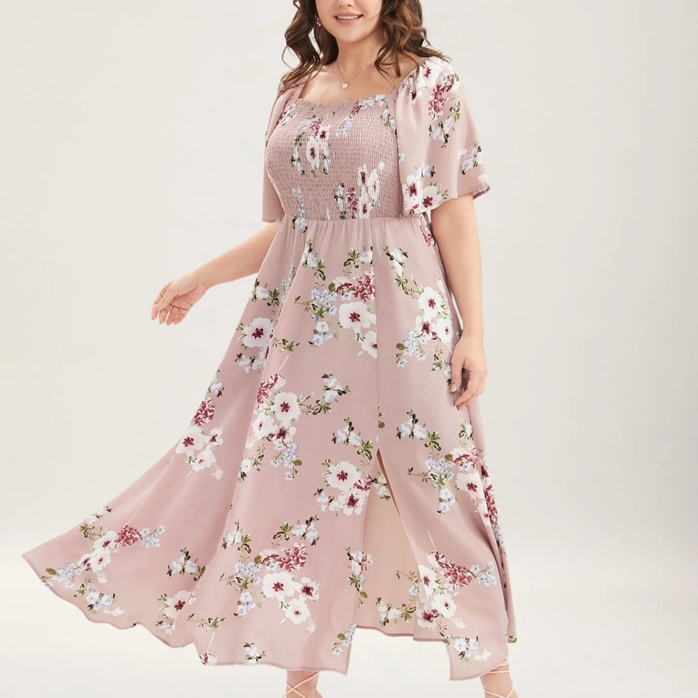 Bloomchic Floral Pink Maxi Dress NWOT